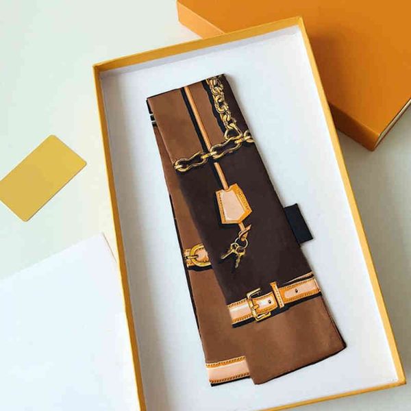 

luxury designer design woman's scarf, fashion letter handbag scarves, neckties, hair bundles , silk material wraps size:8*120, Blue;gray