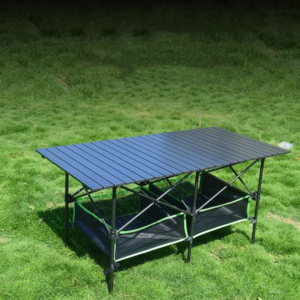 

camp furniture outdoor folding stand table portable lightweight picnic barbecue aluminum rectangular