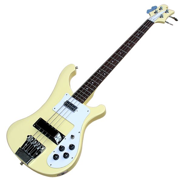

yellow 4 strings 4003 ricken electric bass guitar with white rosewood fretboard