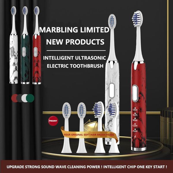 

smart electric toothbrush marbling toothbrush, rechargeable usb, ipx7 waterproof