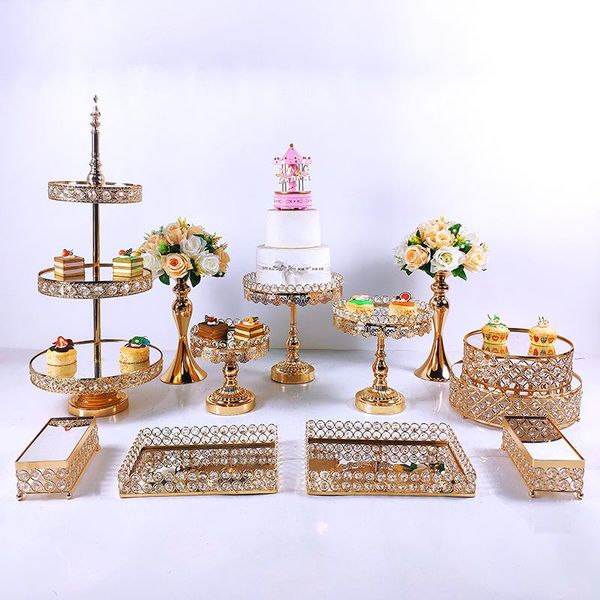 

other festive & party supplies 12pcs metal wedding cake stand decoration mirror tray dessert electroplate gold cupcake table home display to
