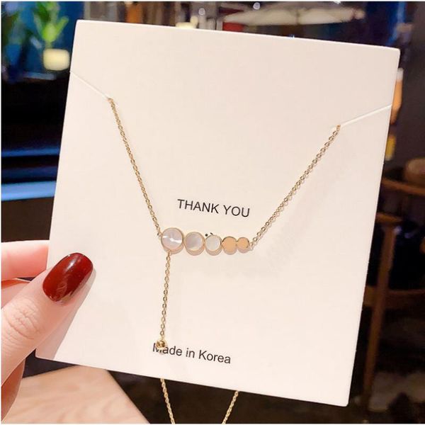 

pendant necklaces white fritillary necklace for women girl korean simplicity elegant titanium steel tassel fashion gold clavicle chain, Silver