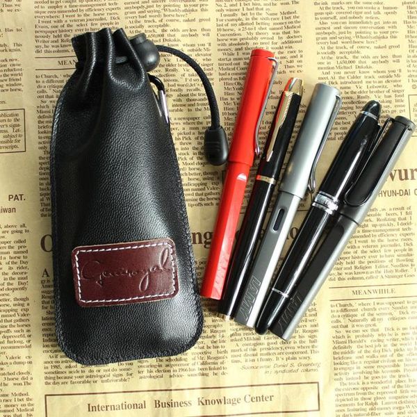 

pencil bags sheepskin pen bag leather sheath genuine case, case