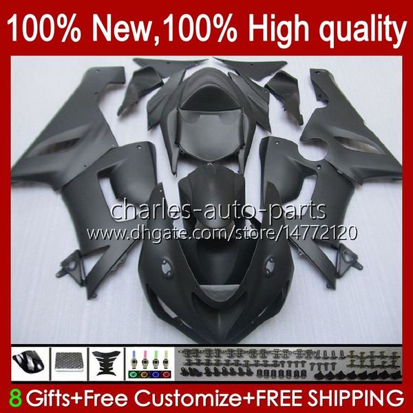 Moto Corpo para Kawasaki Ninja OEM ZX600C ZX636 ZX 6R 6 R 600cc 05-06 BodyWorks 7No.2 ZX600 ZX 636 ZX-6R 2005 2006 ZX-600 ZX-636 600 CC ZX6R 05 06 ABS Fairing Kit Preto