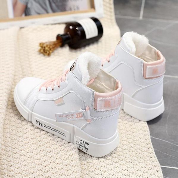 

boots women winter snow 2021 fashion style high-shoes casual woman waterproof warm female white black