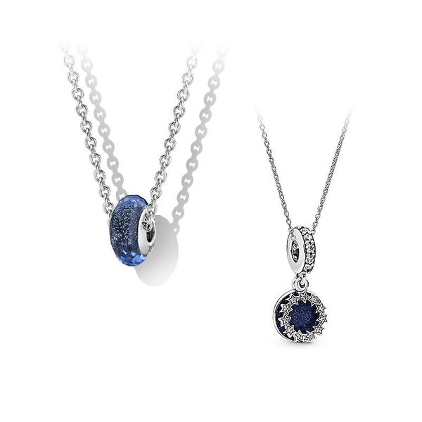 

new fashion ocean crystal necklace in original box suitable for pandora 925 sterling silver pendant necklace ladies gift jewelry