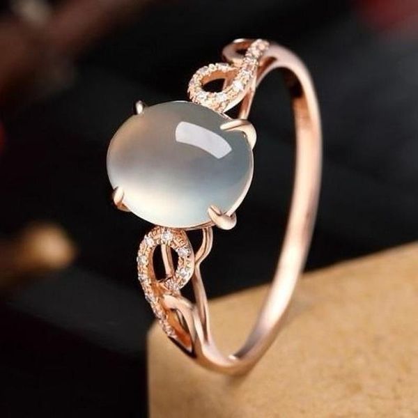 

chinese style myanmar 18k rose gold inlaid high species egg face jade s sterling silver ring women's jewelry cluster rings, Golden;silver