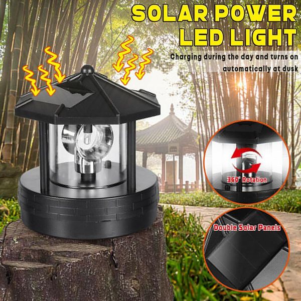 

solar led rotating lighthouse light garden yard lawn lamp lighting outdoor home decor ksi999 lamps