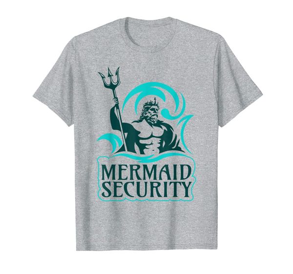 

mermaid security birthday gifts for men dad grandpa brother t-shirt, White;black