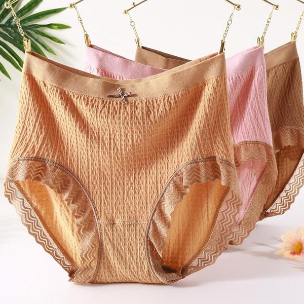 

women's panties plus size cute bowknot women seamless cotton breathable briefs underwear female high waist elastic lace, Black;pink