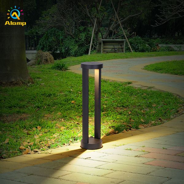 Lâmpada de jardim Lâmpada 10W Bollards de estacionamento da espiga de estacionamento 85-265V ou luz solar levou luz para a decoração da iluminação da paisagem do pátio