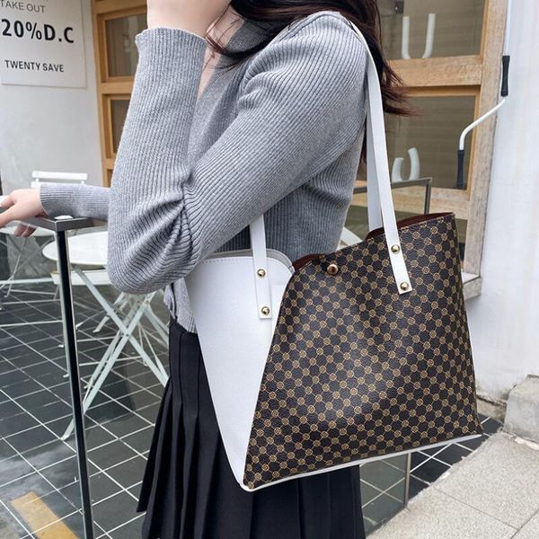 

evening bags women's fashion lychee pattern lock handbags european american large capacity pu shoulder messenger