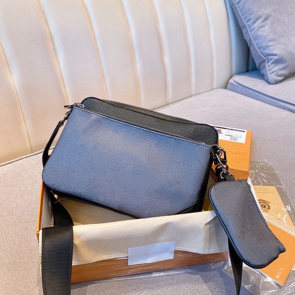 

designer luxury mens trio shoulder bag leather letter pattern fashion classic three in one handbag