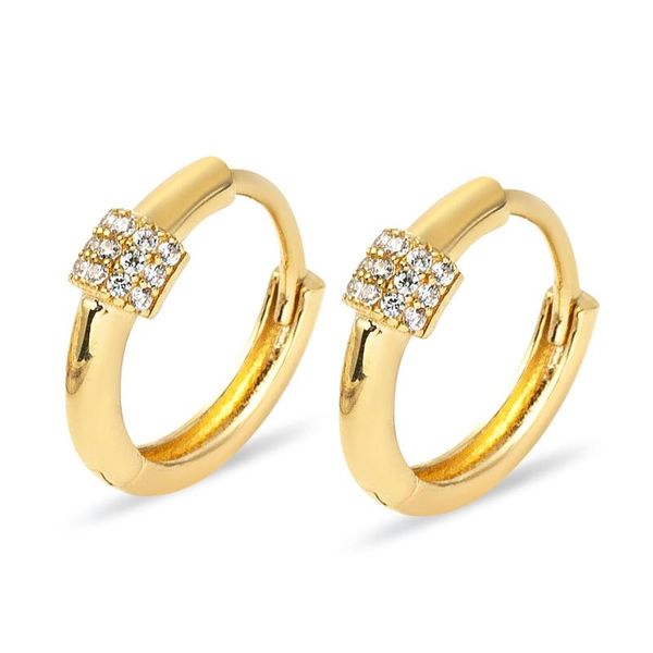 

hoop & huggie cubic zirconia 14 carat gold ring earrings, Golden;silver