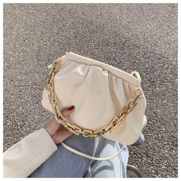 

evening bags shouder bag cloud folds shoulder korean version crossbody handbag women's leather net red purse large capacity women