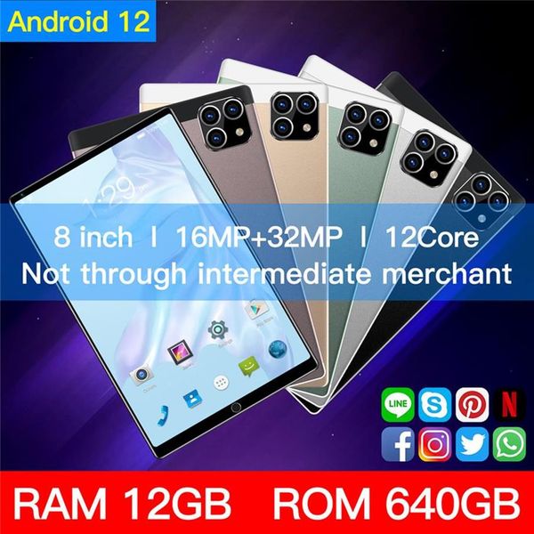 2021 8 Zoll Ten Kern 8 GB + 128 GB Arge Android 9.0 WIFI Tablet SIM Dual Camera Bluetooth 4G Anruf Telefon Tablet-Geschenke mit Schutzhülle in A58