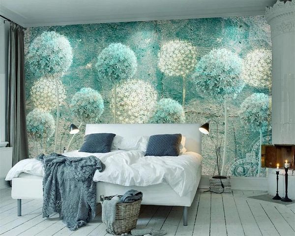 

custom po home decor mural european retro abstract dandelion tv background walls 3d self adhesive wallpaper waterproof wallpapers