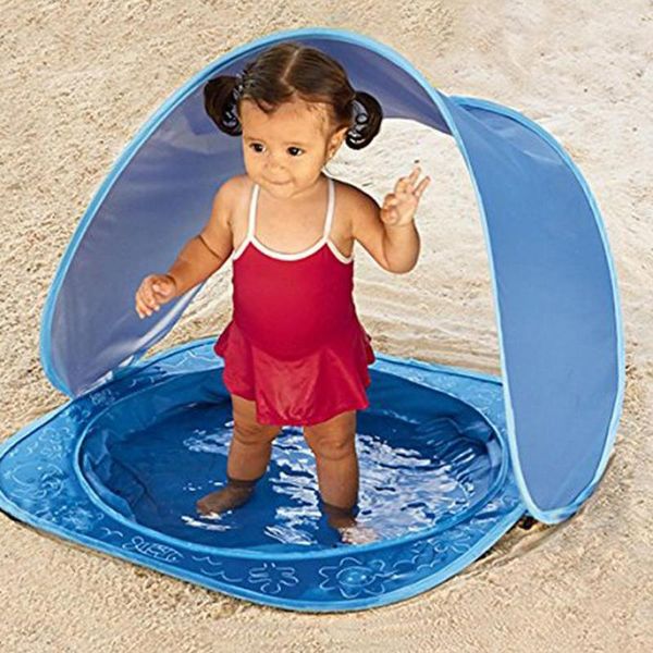 

tents and shelters kid beach tent baby foldable water play pool children game house waterproof up sun awning uv-protecting sunshelter