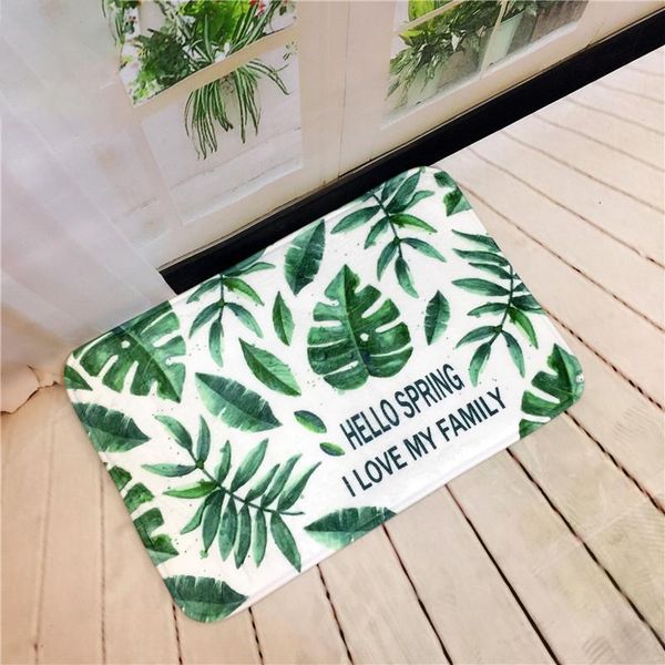 

carpets green plant entrance doormat anti-slip bath mat absorbent carpet for living room balcony hallway area rug kitchen floor