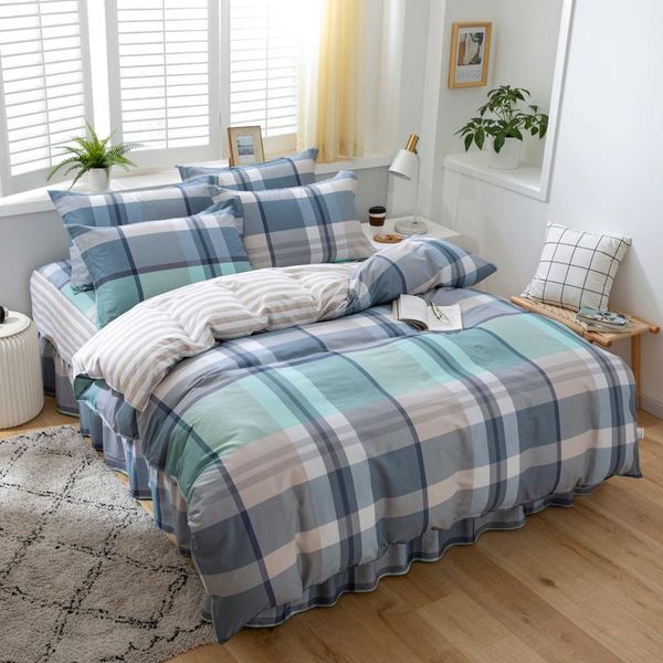 

bedding sets fashion twin full  king 1.8 2m cotton set quilt cover pillowcase bed skirt bedspreads home el bedclothes bedroom
