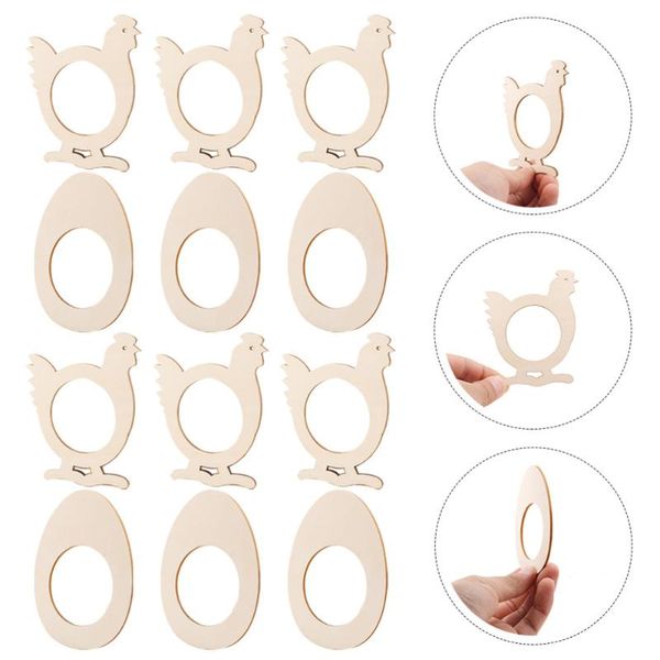 

20pcs wooden napkin clasps diy elegant easter rings home buckles