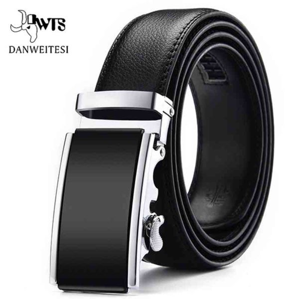 

[dwts] male genuine leather strap s for automatic buckle black men's belts cummerbunds cinturon hombre, Black;brown