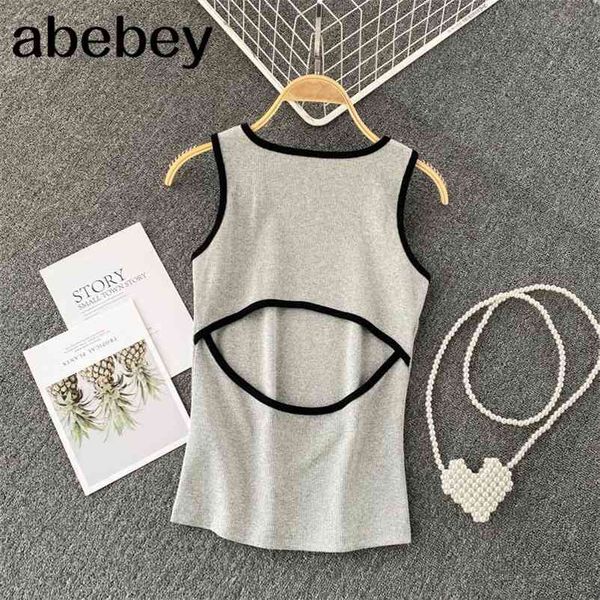 

camis y2k retro crop knitted corset women sleeveless tank fashion streetwear summer sweats 90s 210715, White