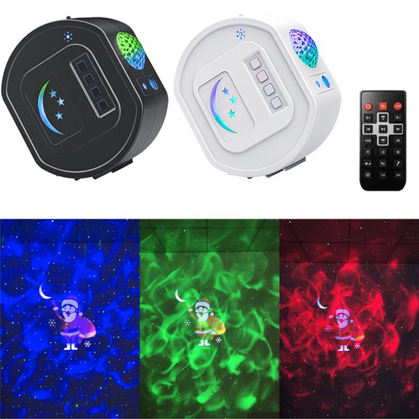 Noel Baba Dekorasyon Gece Işıkları USB Powered Starry Sky Romantik Projeksiyon Lambası Led Tatil Müzik Yıldız Ay Galaxy Atmosfer Işık