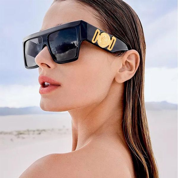 

outdoor eyewear retro vintage square sunglasses men brand designer oversized flat sun glasses women black lens driving uv400 gafas