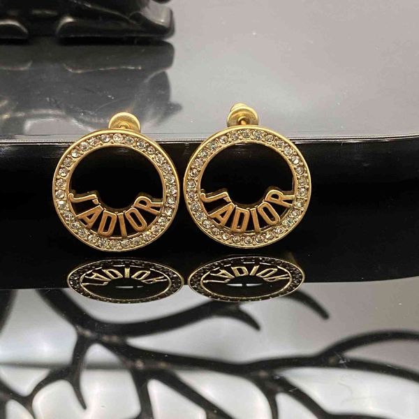 

chandeliers earrings dijia / djia ja letter classic diamond inlaid pearl precision version 925 silver needle female