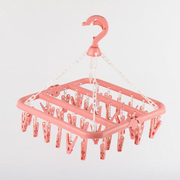 

hangers & racks multi-functional plastic 32clip folding clothes dryer hanger children adults windproof socks underwear drying rack