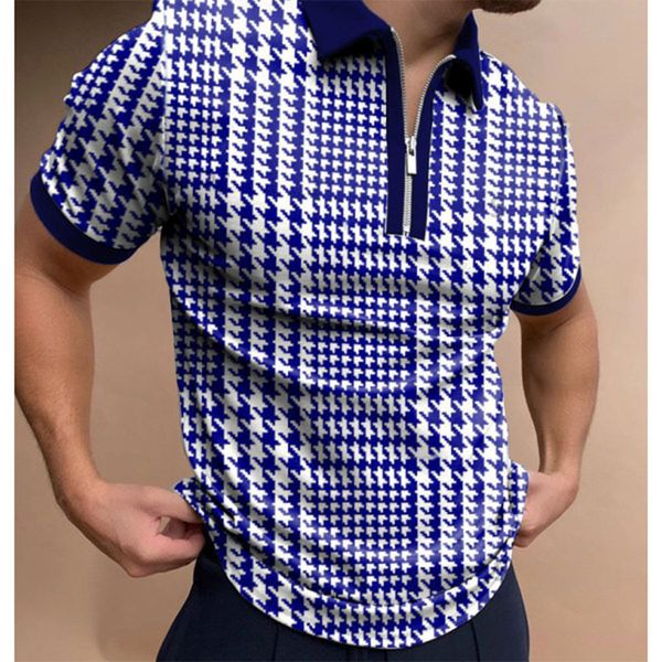 

comfortable pattern men's zipper polo shirt comfortable breathable fashionable cool daily travel work party, White;black