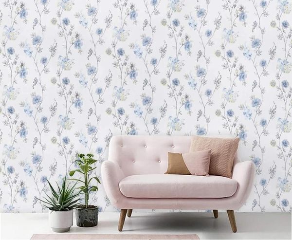 

wallpapers self-adhesive modern wallpaper blue floral waterproof removable contact paper