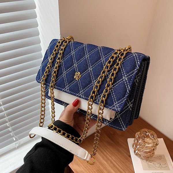 

evening bags 2021 fashion chain shoulder bag women canvas quilted female luxury handbags designer sac a main femme