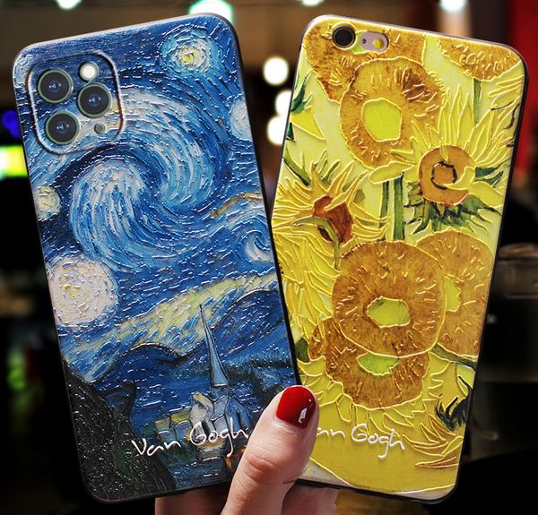 

for coque apple iphone cases 11 12 pro 7 8 7plus mini xs max case for iphone x xr 7 8 plus art black cover