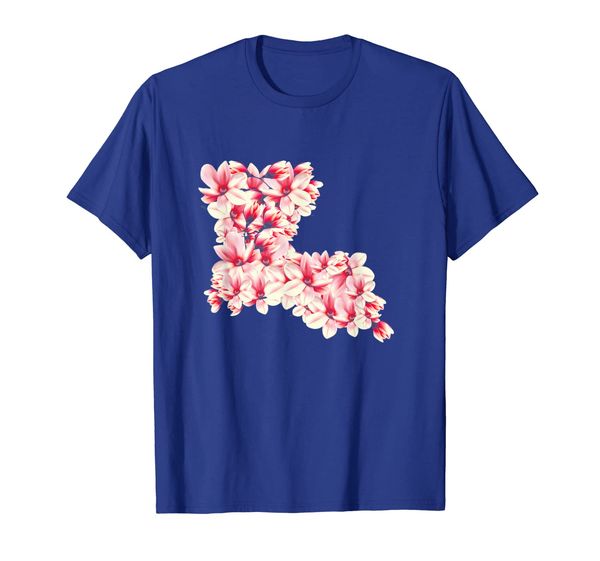 

louisiana magnolia state flower floral pattern t-shirt, White;black