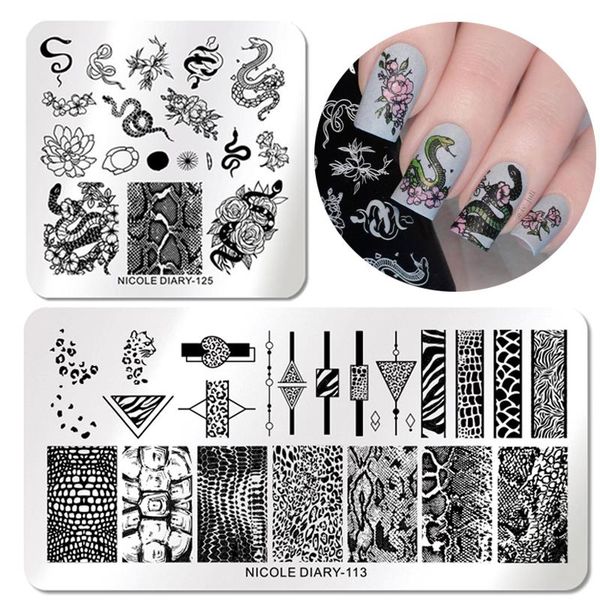 

nail art templates nicole diary stainless steel stamping plates flowers diy image plate stencil accessories tool, White