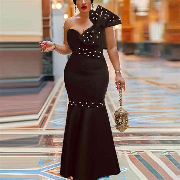 

two piece dress black long tube party big bowtie beading event occasion women maxi elegant celebrate evening night robes, White