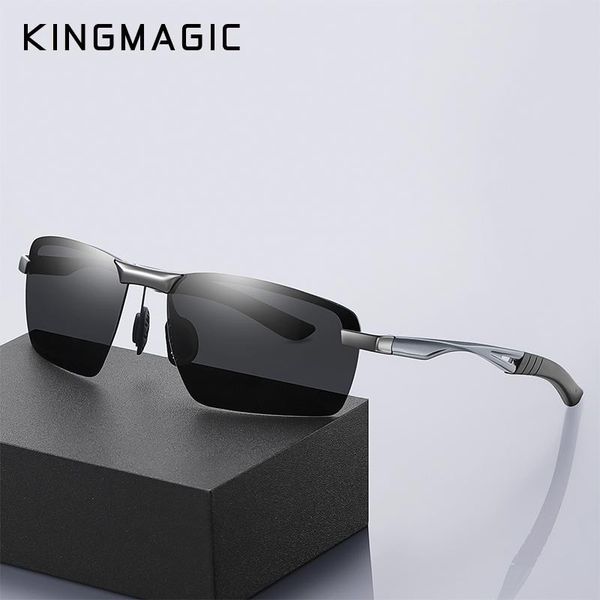 

sunglasses kingmagic aluminum magnesium polarized men driver mirror sun glasses male fishing female eyewear for, White;black