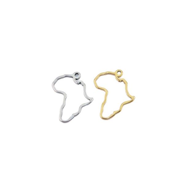 

charms 10pcs 20mm wholesell stainless steel pretty africamap pendant diy necklace earrings bracelets unfading colorless 2 colors, Bronze;silver