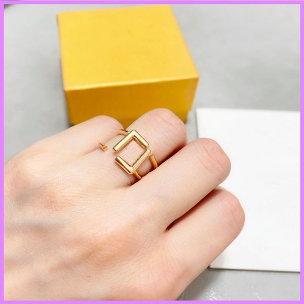 

new gold fashion ring womens designer jewelry ladies rings platinum f letter opening ring accessories d2112023f, Silver