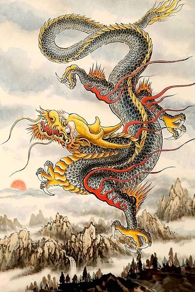 

table cloth chinese dragon style soaring landscape tablecloth art