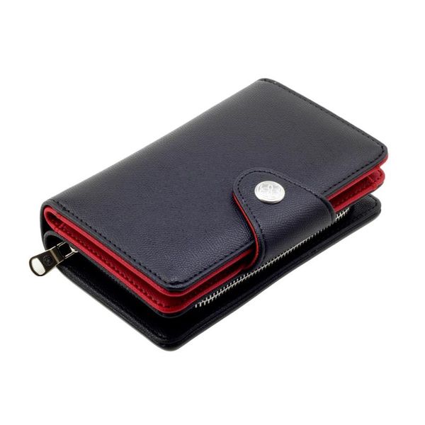 

fashion 2021 women office lady pu leather long purse clutch zipper business wallet card holder large capacity, White