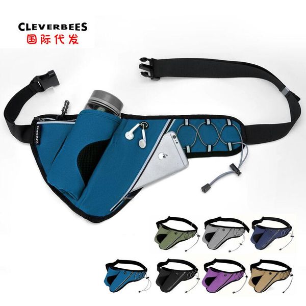 

outdoor bags running bag chest night run reflective water bottle mobile phone jogging hiking walking fitness