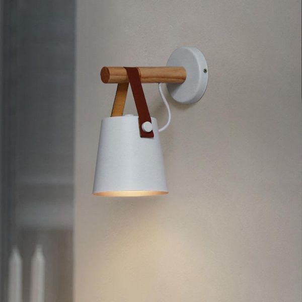 

wooden simple creative wall light led bedroom bedside decoration morden nordic design living room corridor el e27 lamps lamp