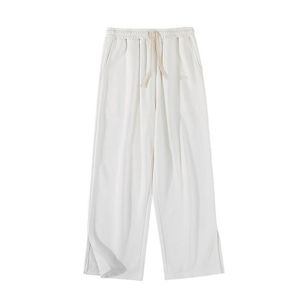 

men's pants hem split casual men 's trendy brand bf wind drape straight trousers cn(origin) drawstring full length midweight, Black