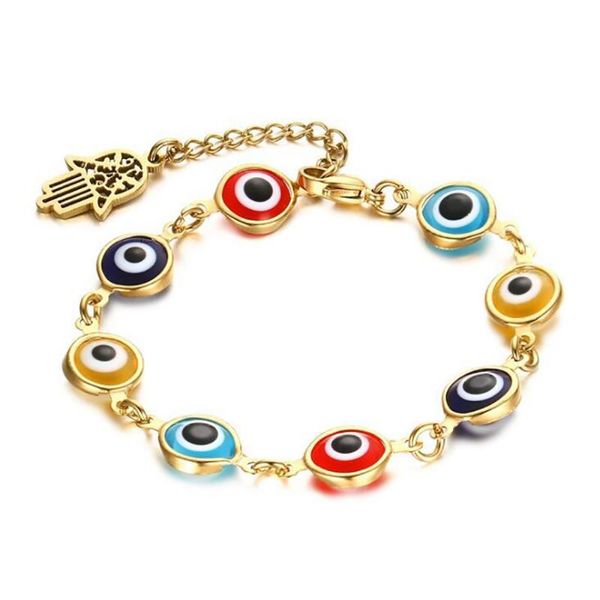 

stainless steel evil eye rainbow prayer bracelet hand of fatima bead bracelet jewelry rosary necklace gift for him, Black