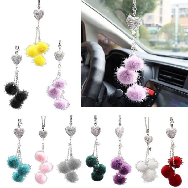 

rhinestone heart car pendant colored hanging ornament suitable for automotive mirror door window decorations interior