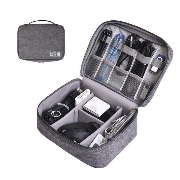 

portable digital cable storage bags organizer usb gadgets wires charger power battery zipper cosmetic bag case accessories item
