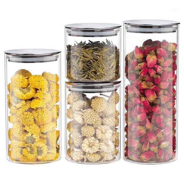 

storage bottles & jars gl jar no lead kitchen sealed with cover large capacity candy tea box